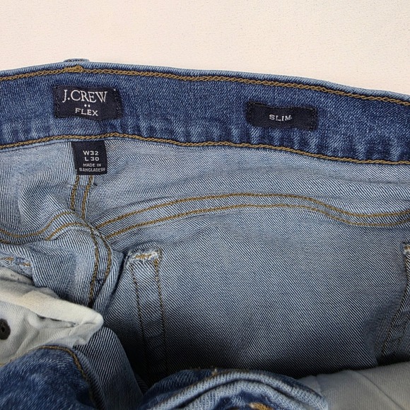 J.Crew Jeans Mens 32x30 Blue Slim Mid Rise Flex Stretch Medium Wash - Picture 9 of 10